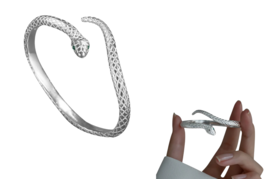 925 Sterling Silver Snake Shape Bracelet Charm Temperament Woman One Siz... - $13.37