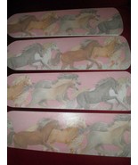 CUSTOM ~CEILING FAN  MAJESTIC RUNNING HORSES on PINK DREAMY STARRY SKY F... - $118.75