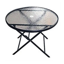 Glass Top Dining Table with Umbrella Hole - £109.50 GBP