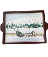 David Carter Brown Wooden Tray Sakura Christmas Valley Holiday Horse Sle... - £26.77 GBP