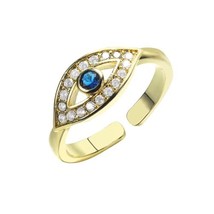Evil Eye Ring for Women Blue Crystal Adjustable Open Rings Fashion Jewel... - £20.71 GBP