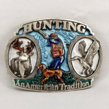 Belt Buckle 1986 Hunting An American Tradition Painted Great American Bu... - $59.99