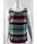 Talbots Womens Striped Soft Shell Top Size Small Pink Green Blue Tank NEW - $564.50 MXN