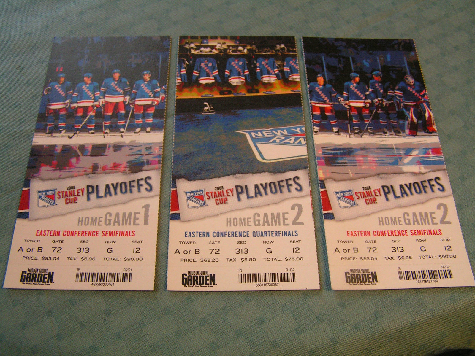 2008 NEW YORK RANGERS NHL STANLEY CUP PLAYOFFS TICKET STUBS LOT OF (3) - $19.75