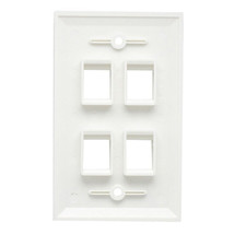 Rj45 Face Plate Wall Socket Cat6 Cat5E Ethernet Single Gang 4 Port - £8.57 GBP