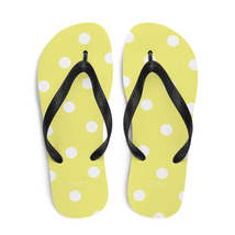 Autumn LeAnn Designs® | Adult Flip Flops Shoes, Polka Dots, Dolly Yellow... - $25.00