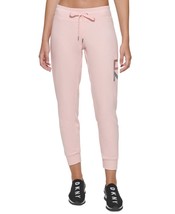 MSRP $60 Dkny Sport Women&#39;s Metallic Stacked Logo Joggers Pink Size XL - £21.81 GBP