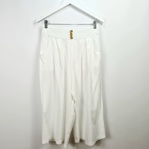 Izabel London - NEW - Linen Blend Culotte Trouser with Pockets - White -... - £11.85 GBP
