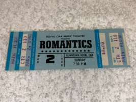 THE ROMANTICS 1980 UNUSED CONCERT TICKET ROYAL OAK MUSIC THEATRE US Wall... - $49.98