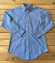 Brooks brothers Men’s button up long sleeve shirt size 15.5 Blue J10 - £13.30 GBP