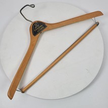 Vintage Wood Coat Suit Hanger 17x9 Inch Luxury Foreman &amp; Clark - £10.50 GBP