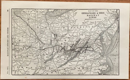 1923 Antique CHESAPEAKE &amp; OHIO Map Vintage RAILWAY Map - £7.52 GBP