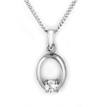 LOA1360 - Rhodium Brass Chain Pendant with AAA Grade CZ  in Clear - $402.60 MXN
