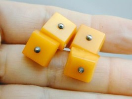 Antique Estate Russian Baltic Amber Cuff Links Hallmarked - $104.99