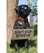 Lifelike Black Labrador Retriever Dog With Welcome Jingle Collar Sign St... - $1,064.19 MXN