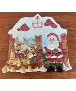 Fitz and Floyd Essentials &quot;Deer Santa&quot; Holiday Plate, Very Gently Used - $224.09 MXN