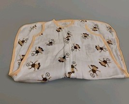 Aden Anais Monkey Muslin Small Sleep Sack &amp; Satin Trim  Security Blanket... - $39.60