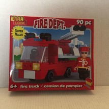 NEW Best Lock Fire Department Fire Truck Building Set - 90 Pieces - £7.55 GBP