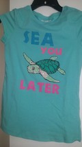 Reel Legends girls Blue cotton blend graphic print shirt L 14 - $7.00