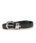 Modern elegant full grain belt on vegan leather with round buckle single... - £36.07 GBP