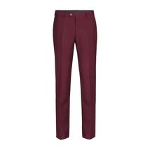 Men Renoir Flat Front Separate Pants Slim Fit Soft Feel Slacks 201-8 Burgundy image 2