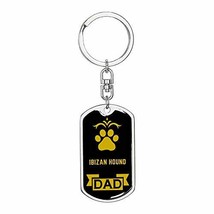 Dog Dad Gift Ibizan Hound Swivel Keychain Stainless Steel or 18k Gold - £23.84 GBP