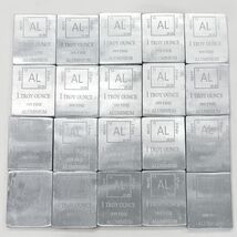 Lot of 20 x 1 Troy Ounce, Aluminium Bullion Bar .999 Fine, Pure bar, 20 Pcs - $48.51