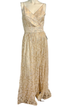 Soiéblu Women&#39;s Sequined Spaghetti Strap Formal Maxi Dress Blush Sz 8 NEW - £89.55 GBP