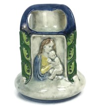Antique Victorian Julius Dressler Art Pottery Majolica Austrian Vase Religious - £92.35 GBP