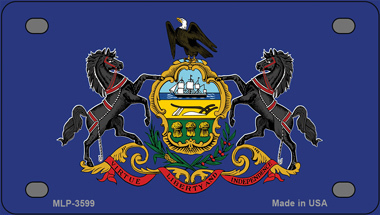 Pennsylvania Flag Novelty Mini Metal License Plate Tag - $14.95