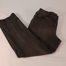 Chicos Platinum Denim High Rise Womens Black Jeans Straight Leg Measured... - $13.16