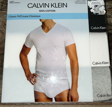 Calvin Klein ~ Mens 3-Pack T-Shirts V-Neck Undershirts Multicolor ~ M (3... - £23.09 GBP