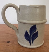 Vtg Colonial Williamsburg Pottery Cobalt Salt Glazed Juice Cup Small Stein Mug - £23.59 GBP