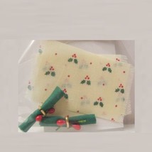 Christmas Place Mats Napkins Holly/Cream DHS4828 Doll House Shoppe Miniature - £4.42 GBP