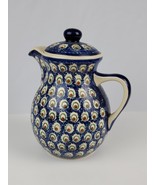 Boleslawiec Cobalt Blue Polka Dot Teapot #17 w/ Lid Excellent Condition ... - £23.01 GBP