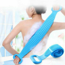 Silicone Bath Belt Body Washing Pad Back Scrubber Massage Brush Dual Sided Clean - £18.94 GBP