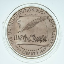 1987 Silver Constitution Dollar Proof Coin w/ Original Box &amp; CoA NOTE: No Gold - £40.88 GBP