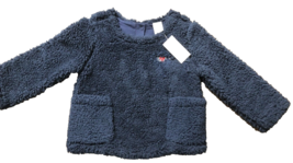 Baby Gap with pockets, Love embroidered with Red heart Navy Blue Fleece - £13.42 GBP
