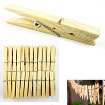 160 Wood Wooden 2 3/4&quot; Inch Large Spring Clothespins Laundry Clothes Pin... - $35.99