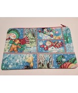 Zippered Pouch Make-Up Bag Pencil Case Handmade Christmas Snowman Bear L... - $14.00