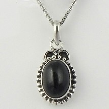 Handcrafted Sterling Silver Black Onyx Women Pendant Necklace Women Wedding Gift - £21.41 GBP+