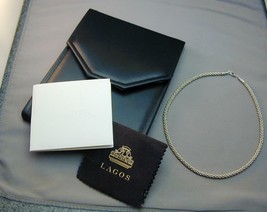 Sterling 5mm Lagos Signature Caviar Necklace 18&quot; New In Box HTF - £423.12 GBP