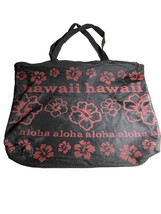 Hawaii Aloha Mesh Tote Bag Travel  Zipper Closure Flowers KC Hawaii Blac... - £16.71 GBP