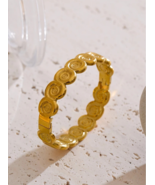 Ocean Inspired Gold Stainless Steel Connected Shells Design Bangle Bracelet - $26.95