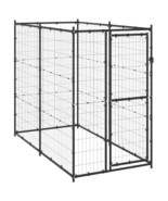 vidaXL Dog Kennel Black Powder-coated steel Large Durable Dog Kennel - $8,429.65 MXN