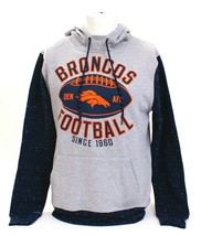 NFL Team Apparel Gray & Blue Denver Broncos Hooded Sweatshirt Hoodie Men's NWT - $79.99