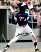 Hank Aaron signed Atlanta Braves MLB 11x14 Photo w/ 755- Beckett Review - $249.95