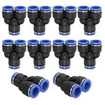 10 PCS, 8mm OD,  Push In Pneumatic Quick Connect Fittings, Equal Y Union - $18.30