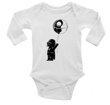 Darth Vader Holding Balloon Unisex Onesie, Long or Short Sleeves White - £17.30 GBP