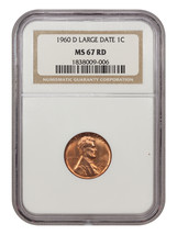 1960-D 1C Large Date Ngc MS67RD - £229.44 GBP